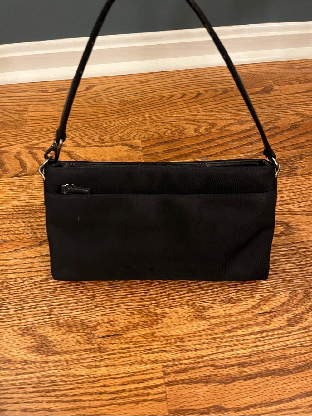 Vintage Coach Mercer Demi Baguette Shoulder Bag Black Nylon Leather Y2K 7407